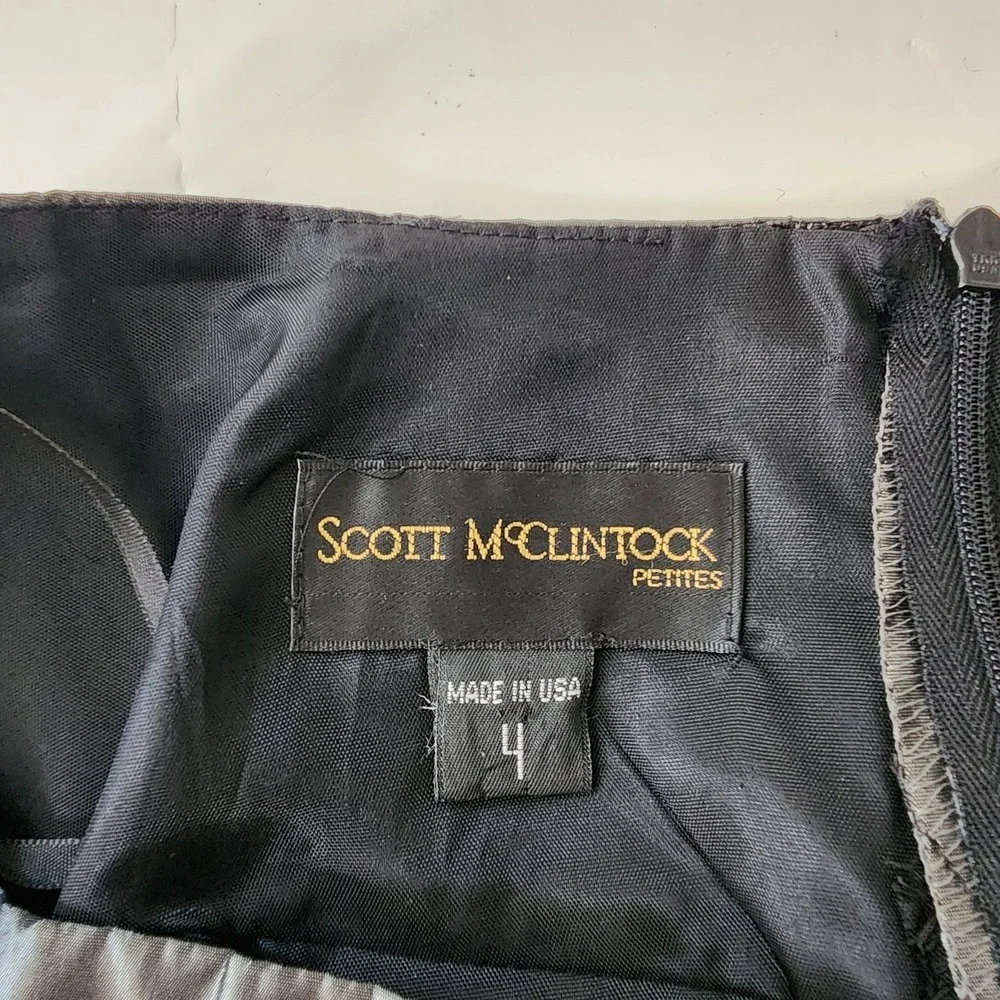 VTG SCOTT MCCLINTOCK Gray Metallic Formal Dress Skirt Old Money Cocktail Size 4P